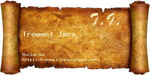 Tremmel Imre névjegykártya